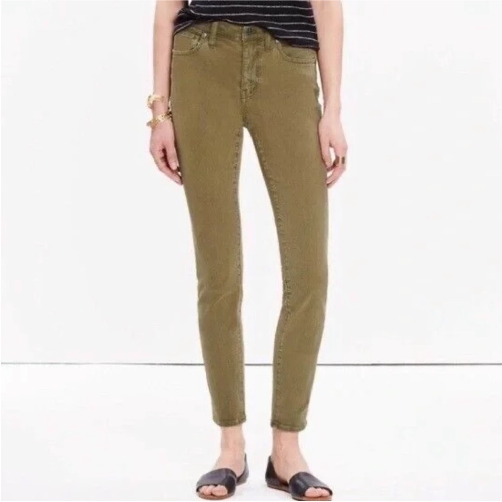 Madewell Jeans 9” High Riser Skinny Skinny  28T Olive Green